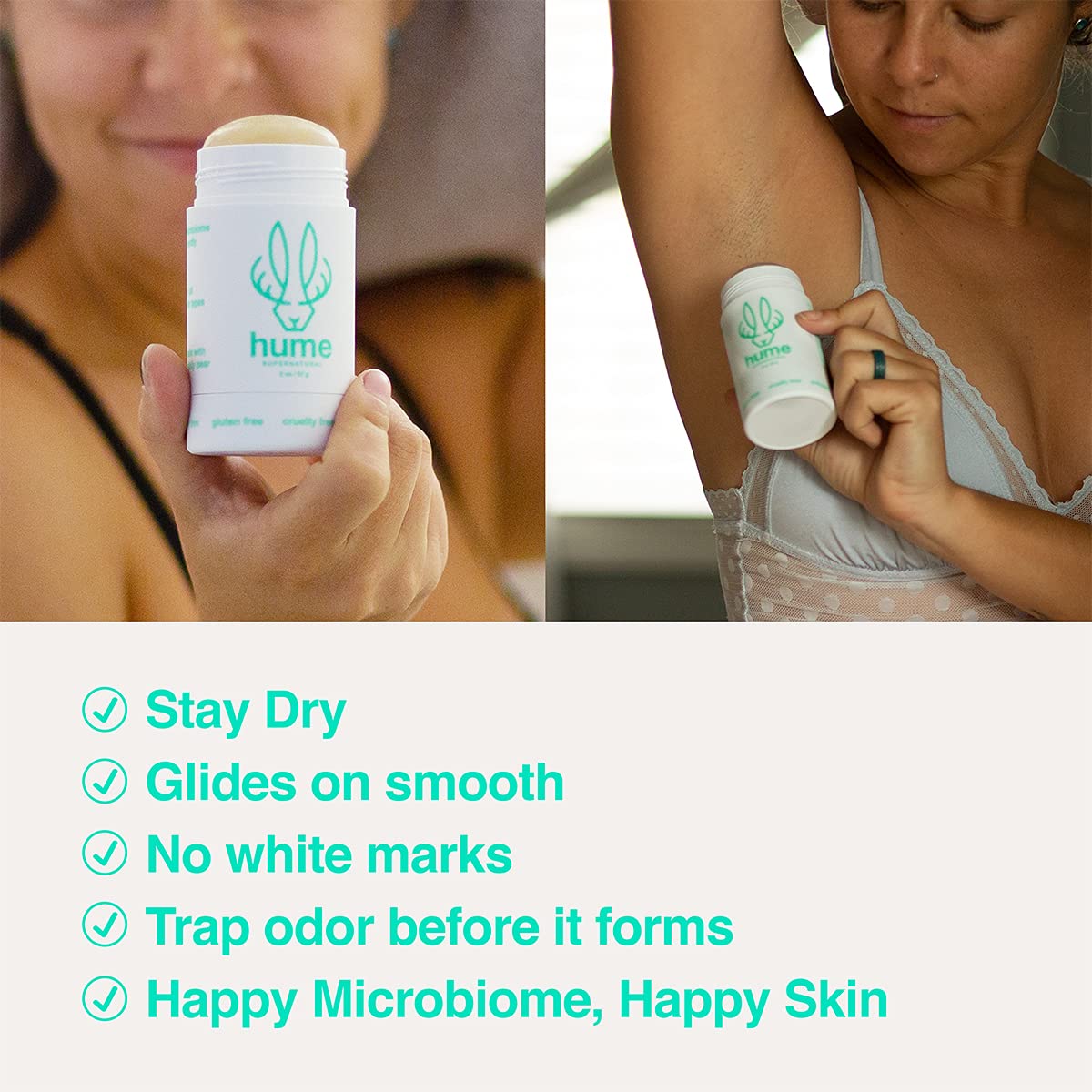 Hume Supernatural bille probiotiques et botanique, soutien du microbiome cutané