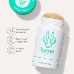 Hume Supernatural Roll-On probiotiques favorisant un équilibre du microbiome cutané.