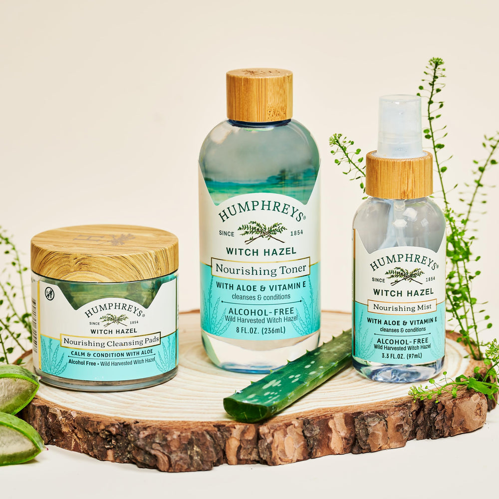 Lingettes Humphreys hamamélis application visage, nettoyant rapide en toute circonstance.