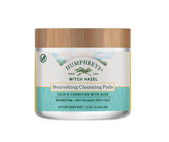 Lingettes Humphreys hamamélis nourrissantes, emballage pratique pour nettoyer et rafraîchir sans alcool.
