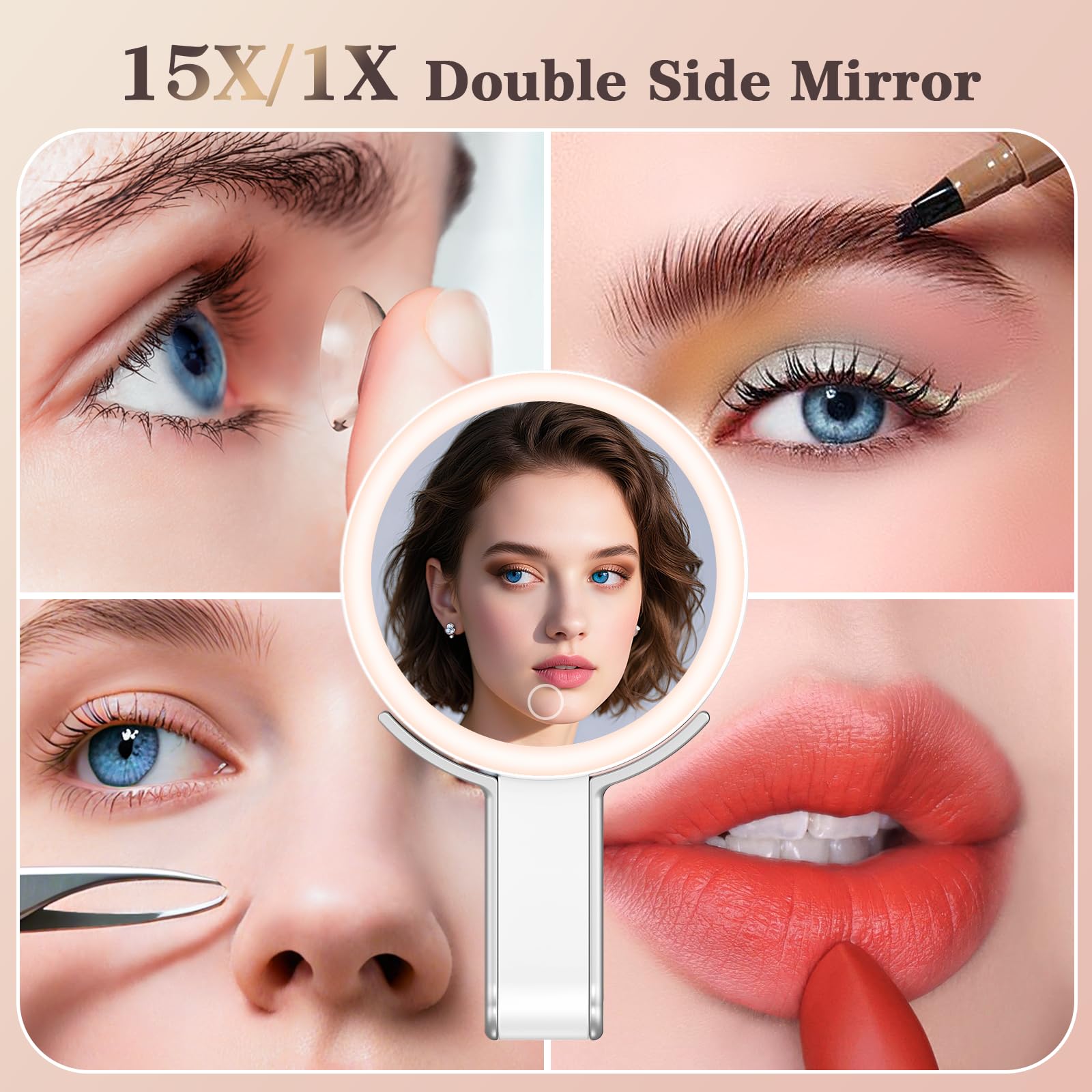 Miroir portable HUNCAB pour maquillage en déplacement et facilité d'utilisation.