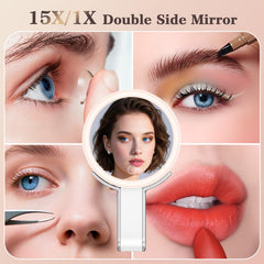 Miroir portable HUNCAB pour maquillage en déplacement et facilité d'utilisation.