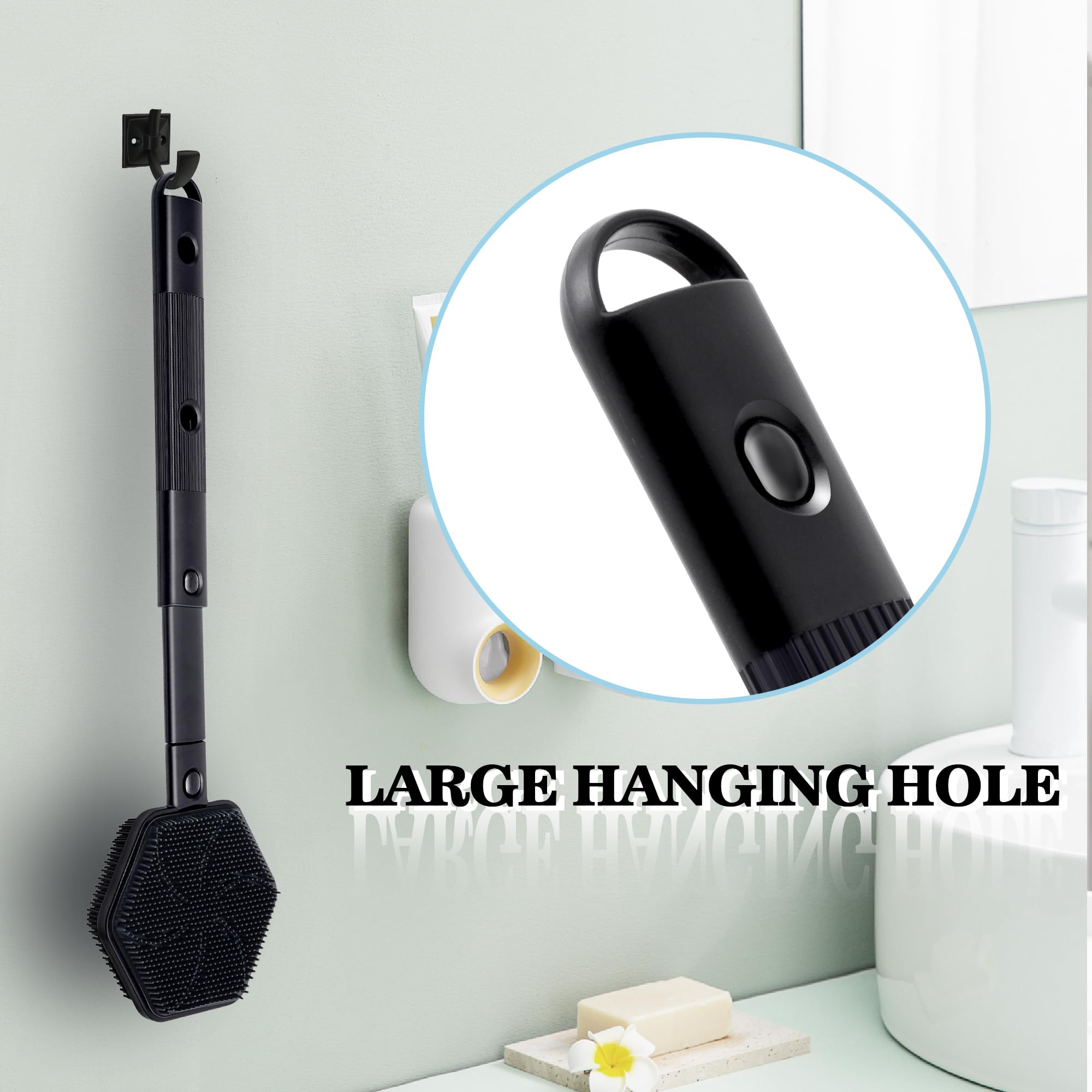 Rangement pratique Hungkaturn avec boucle intégrée pour suspendre et sécher.