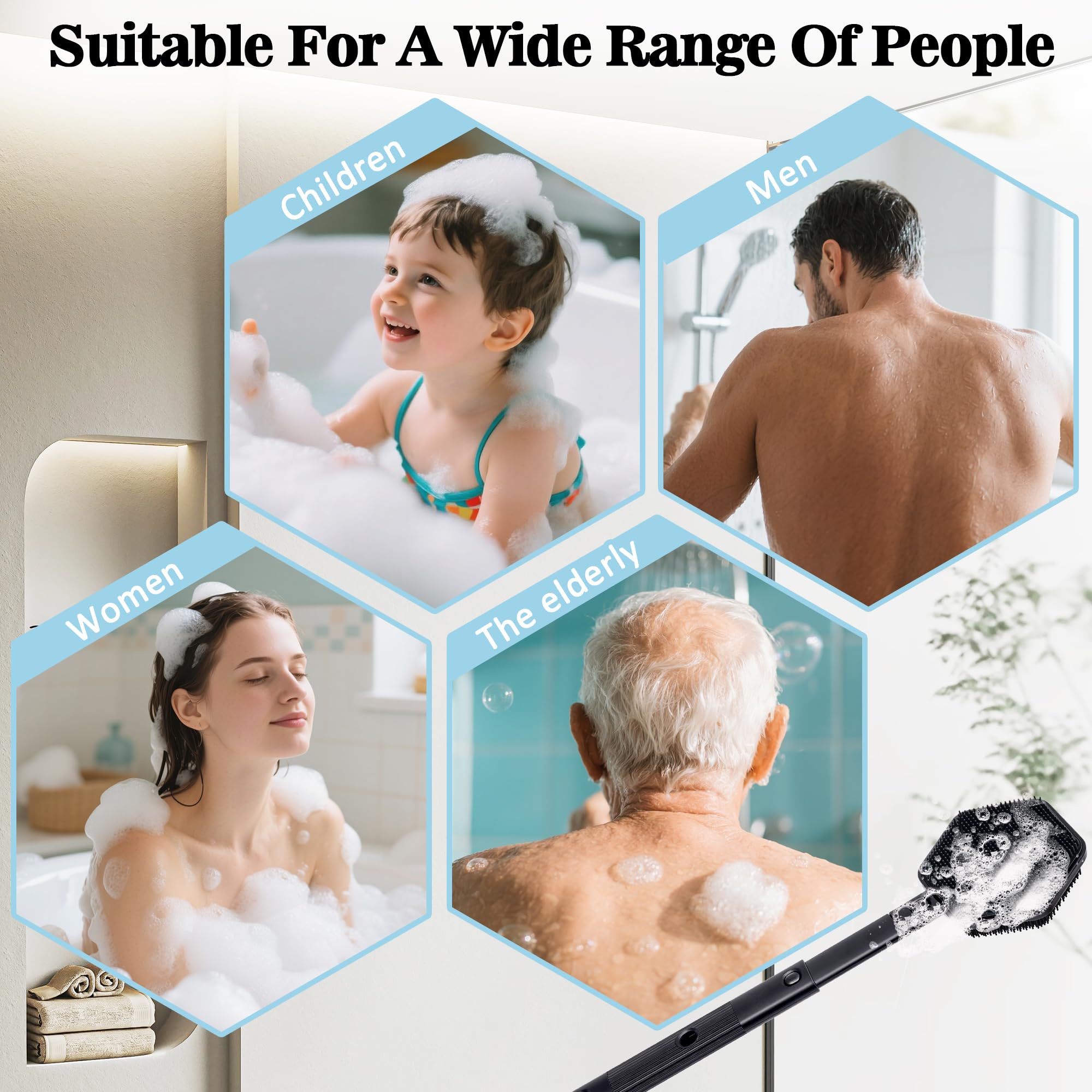 Nettoyage rapide Hungkaturn brosse douche qui sèche rapidement après rinçage.