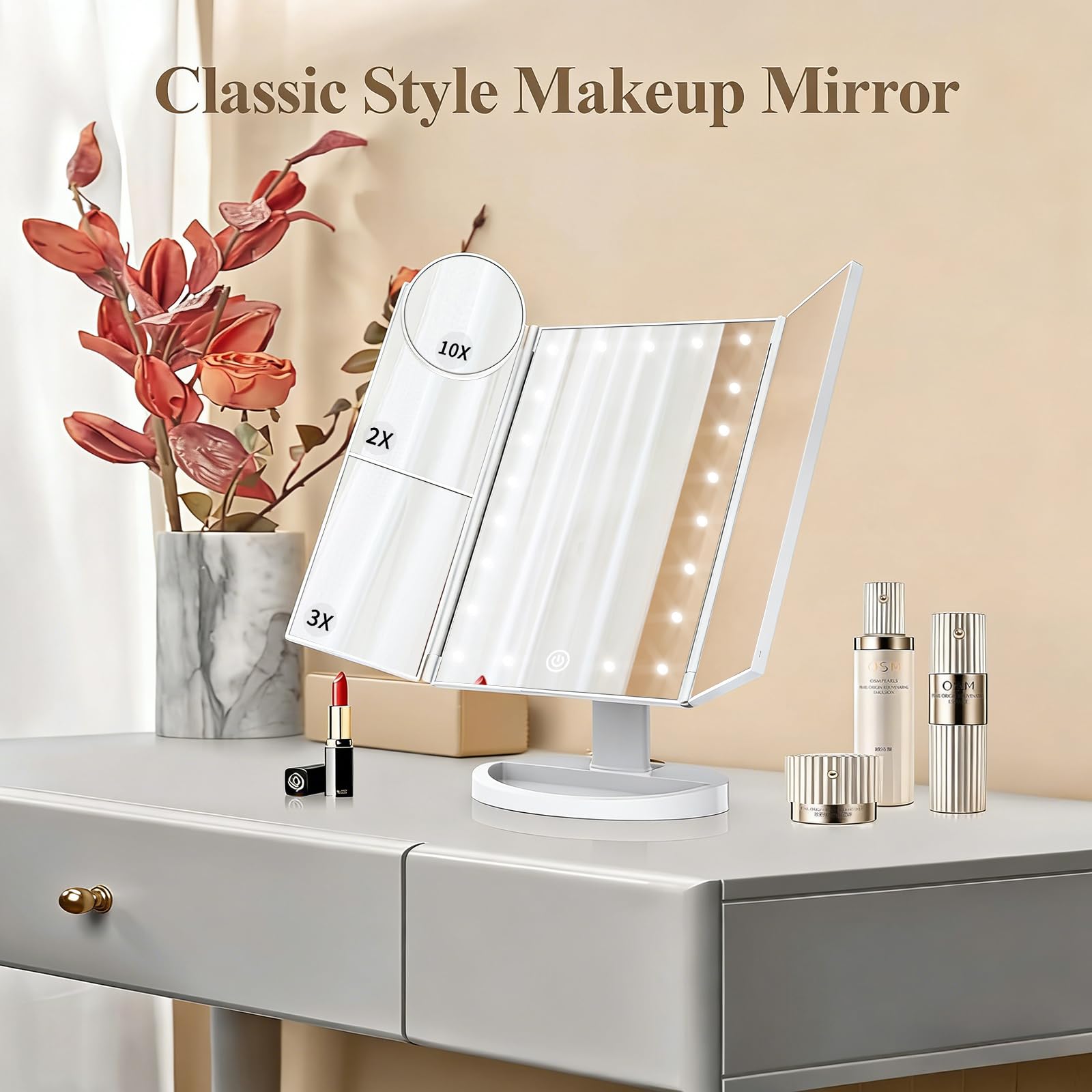 Miroir HUONUL cadeau idéal pour chambre d’étudiant et coiffeuse