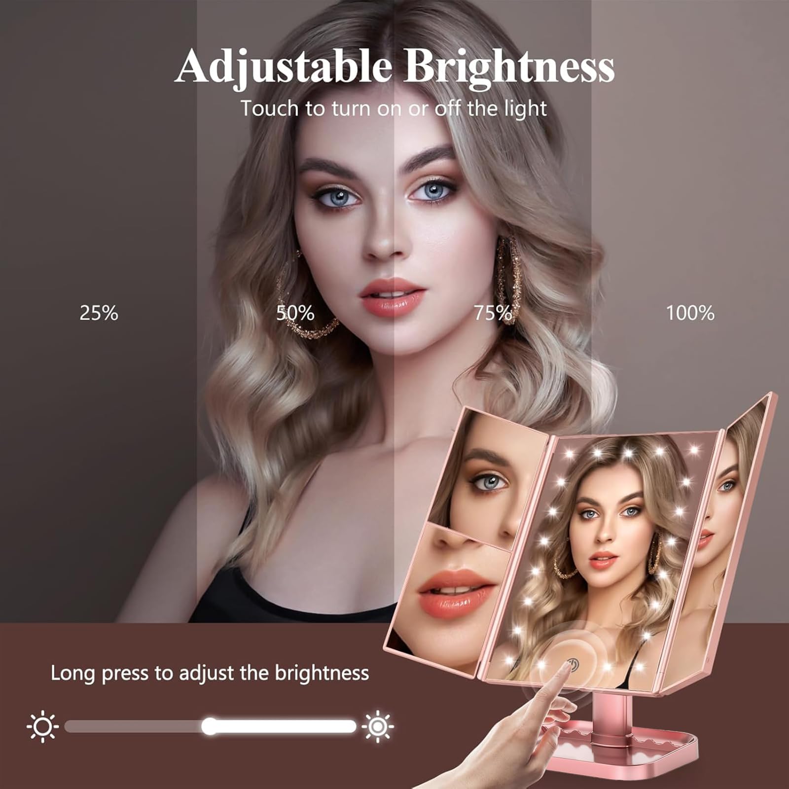 HUONUL Miroir Maquillage: grossissement 3x pour détails délicats.