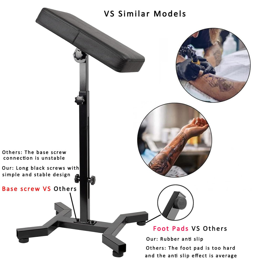 Huoxou accoudoir bras tatouage, hauteur reglable et panneau confortable pour différents angles.