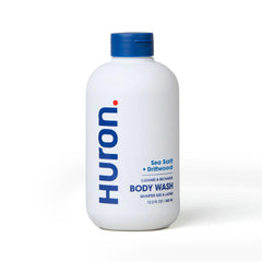 Huron Douche Homme – bouteille sel marins, fraîcheur durable et nettoyage en douceur.