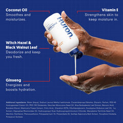Huron ingrédients coco et vitamine E: hydrate et nourrit la peau.