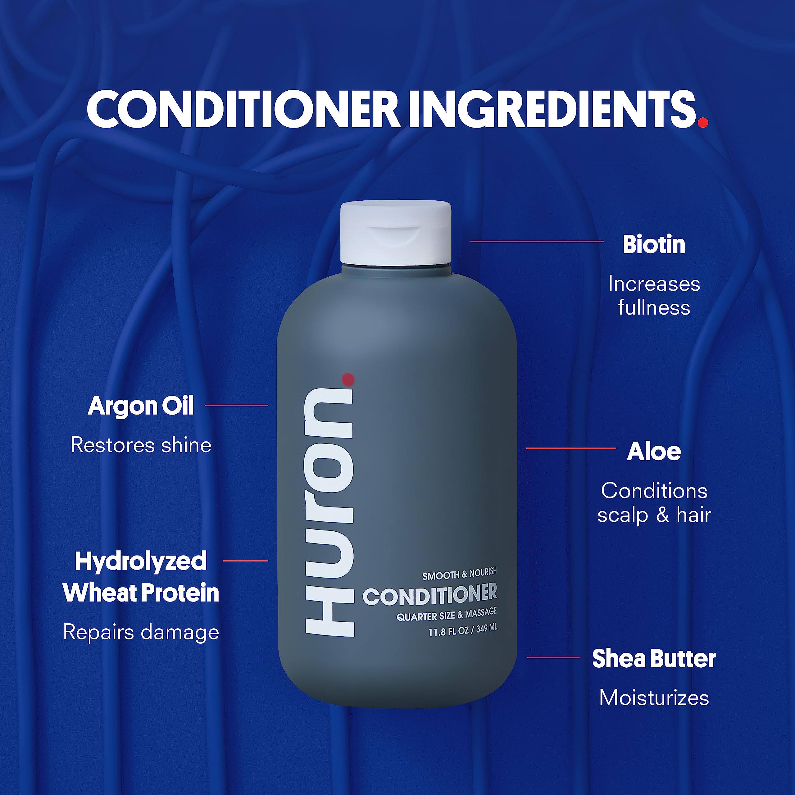 Emballage recyclable Huron pour soins capillaires masculins.