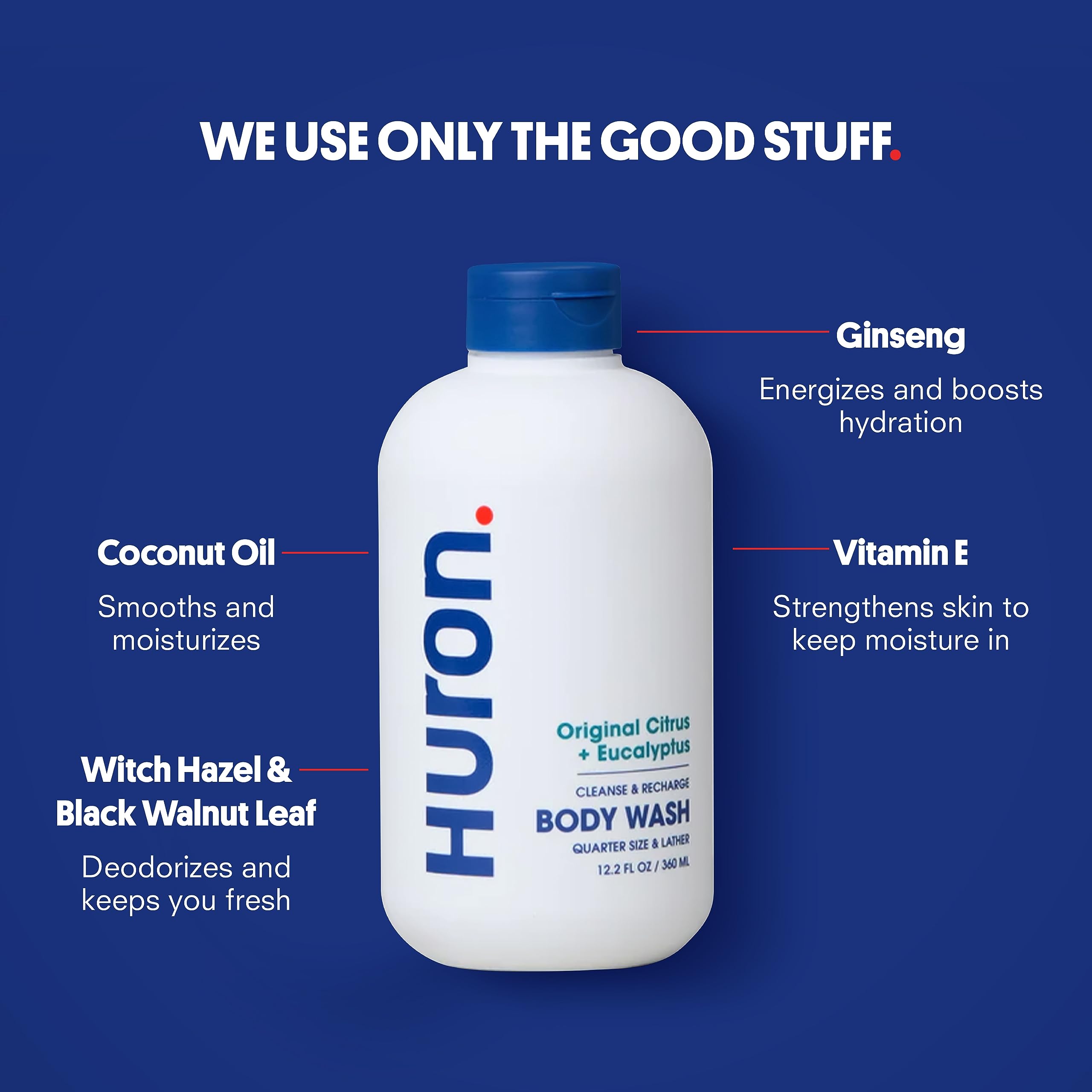 Gel douche Huron à l’huile de coco et vitamine E, peau hydratée