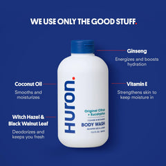 Gel douche Huron à l’huile de coco et vitamine E, peau hydratée
