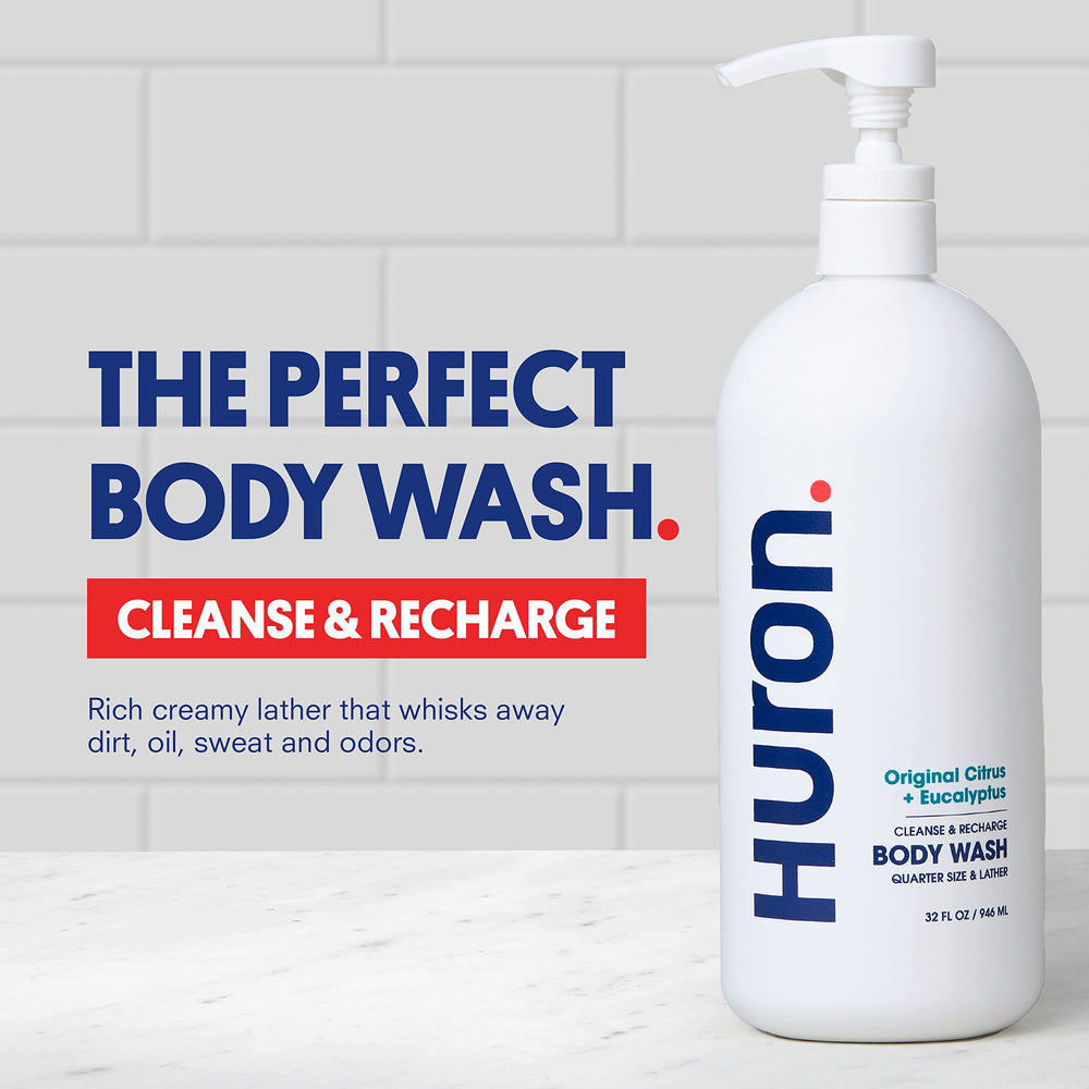 Texture crémeuse du gel douche Huron Homme, mousse riche et sensorialité agréable.