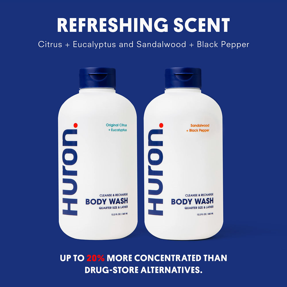 Senteur boisée Huron: santal, poivre noir, cèdre et ambre.