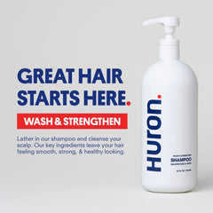 Shampoing Huron menthol-citrus: parfum tonique et rafraîchissant qui stimule les sens.