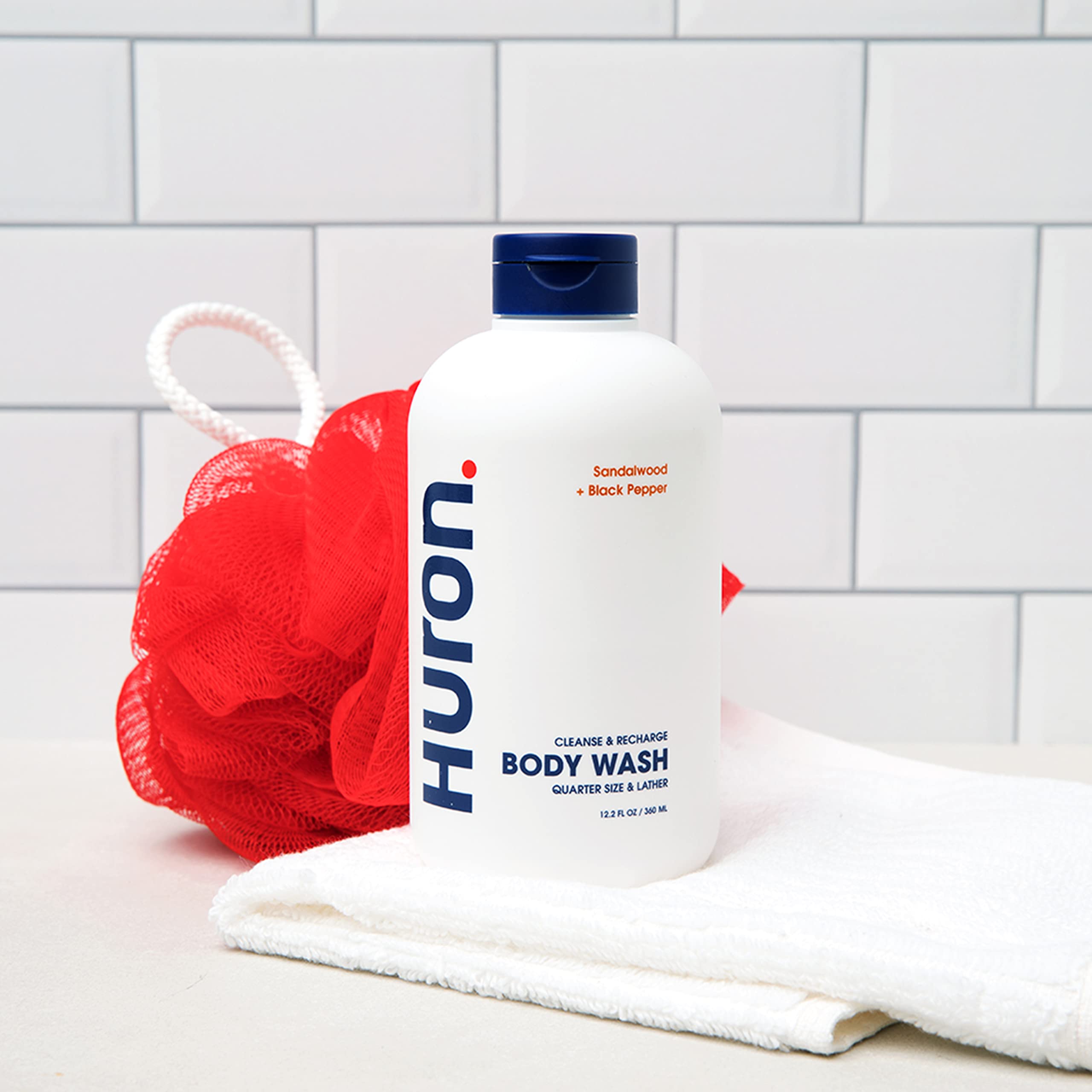 Utilisation sous la douche avec Huron pour une sensation de fraîcheur durable.
