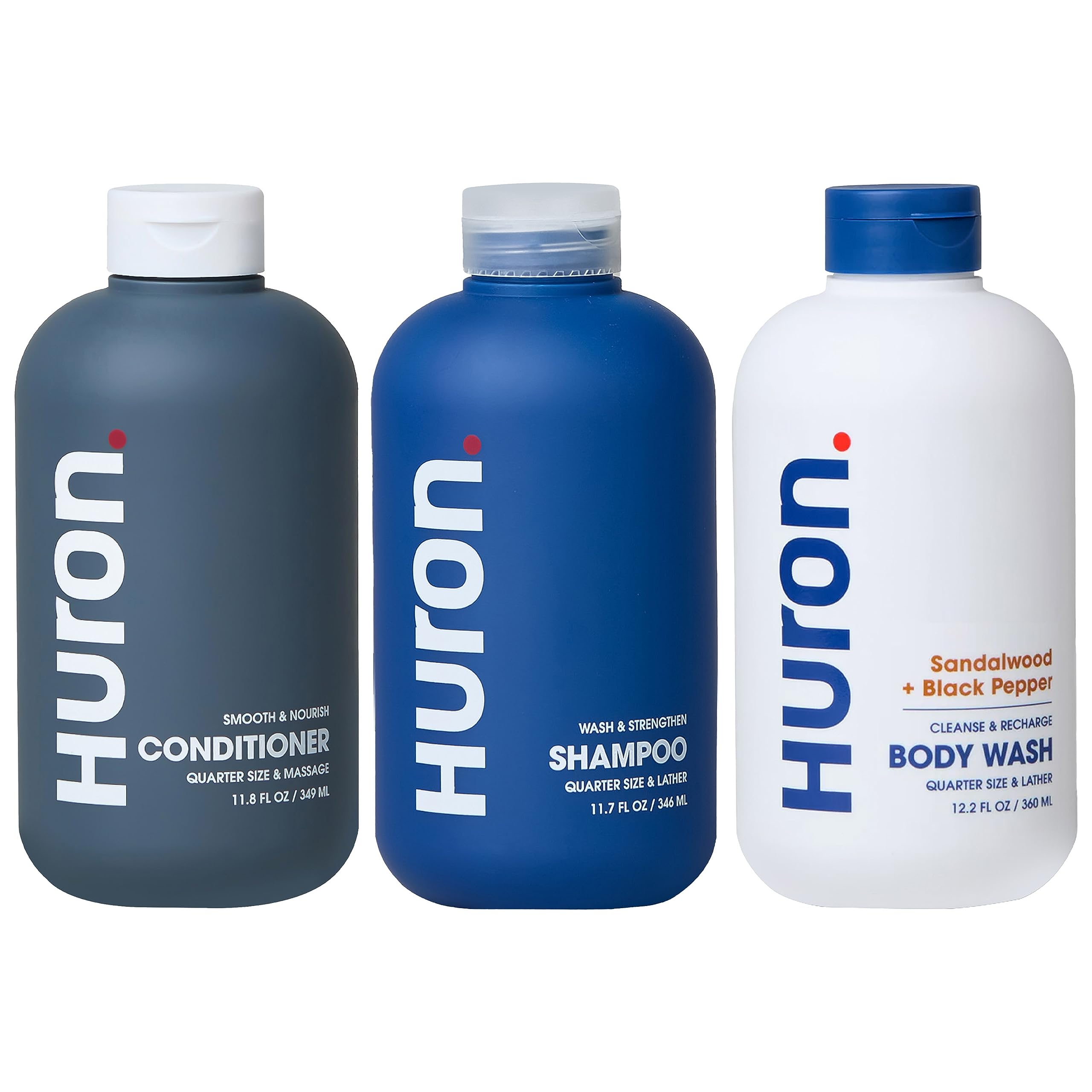 Bouteille shampooing Huron: hydratation quotidienne pour cheveux propres.