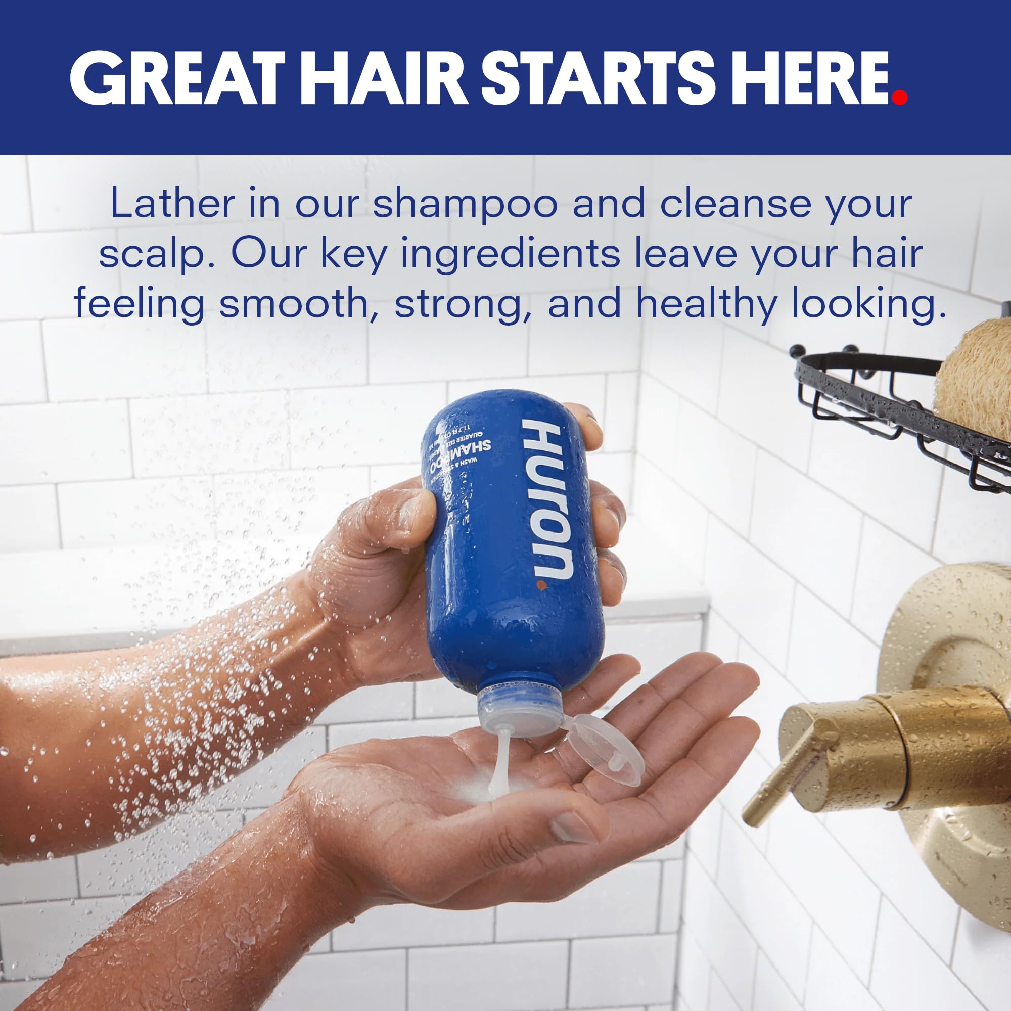 Huron Shampoing Homme - mousse riche qui nettoie en douceur et démêle.