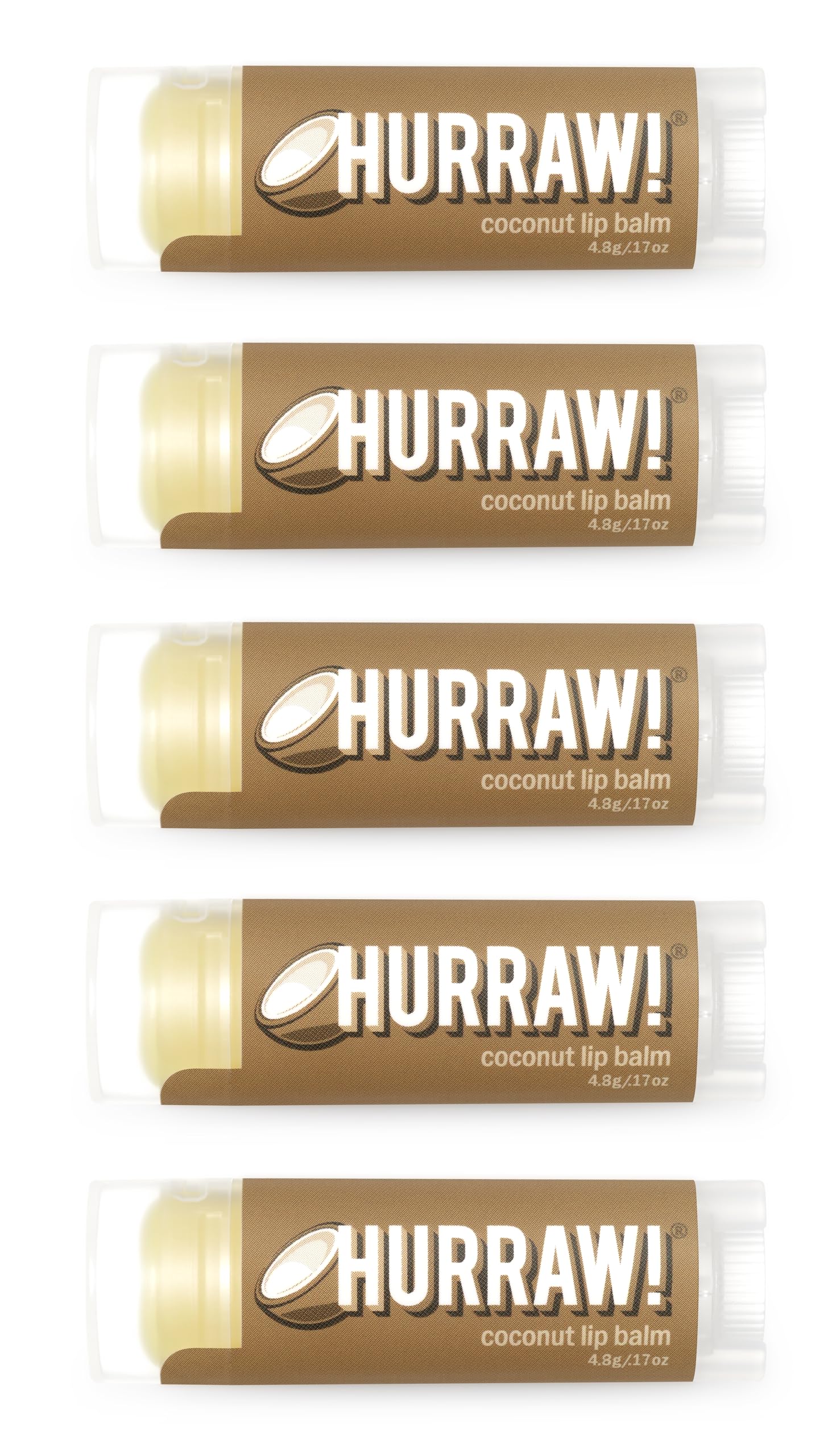 Hurraw! Coco pack-5 emballage blanc, hydratation quotidienne