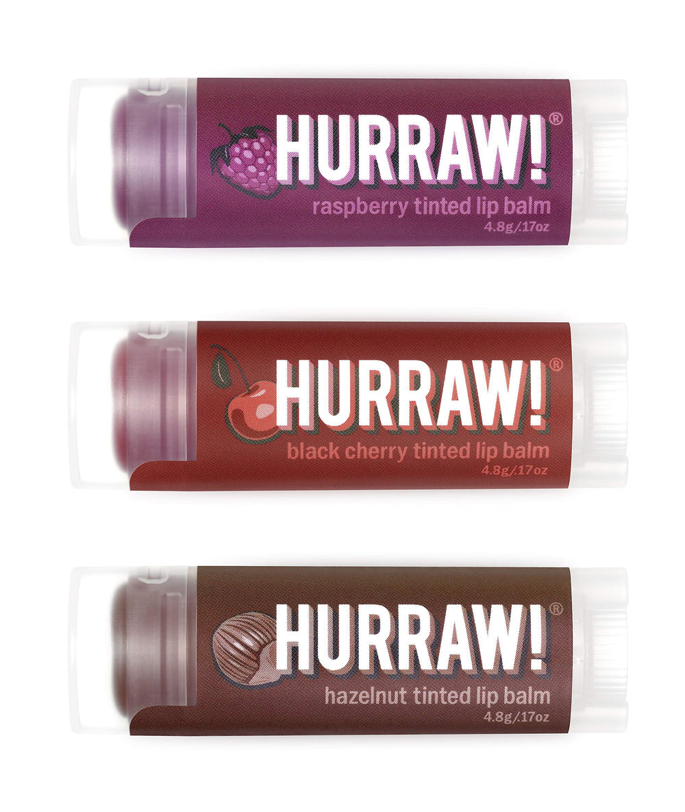 Hurraw! baume framboise teinté sur lèvres avec hydratation légère et saveur fruitée