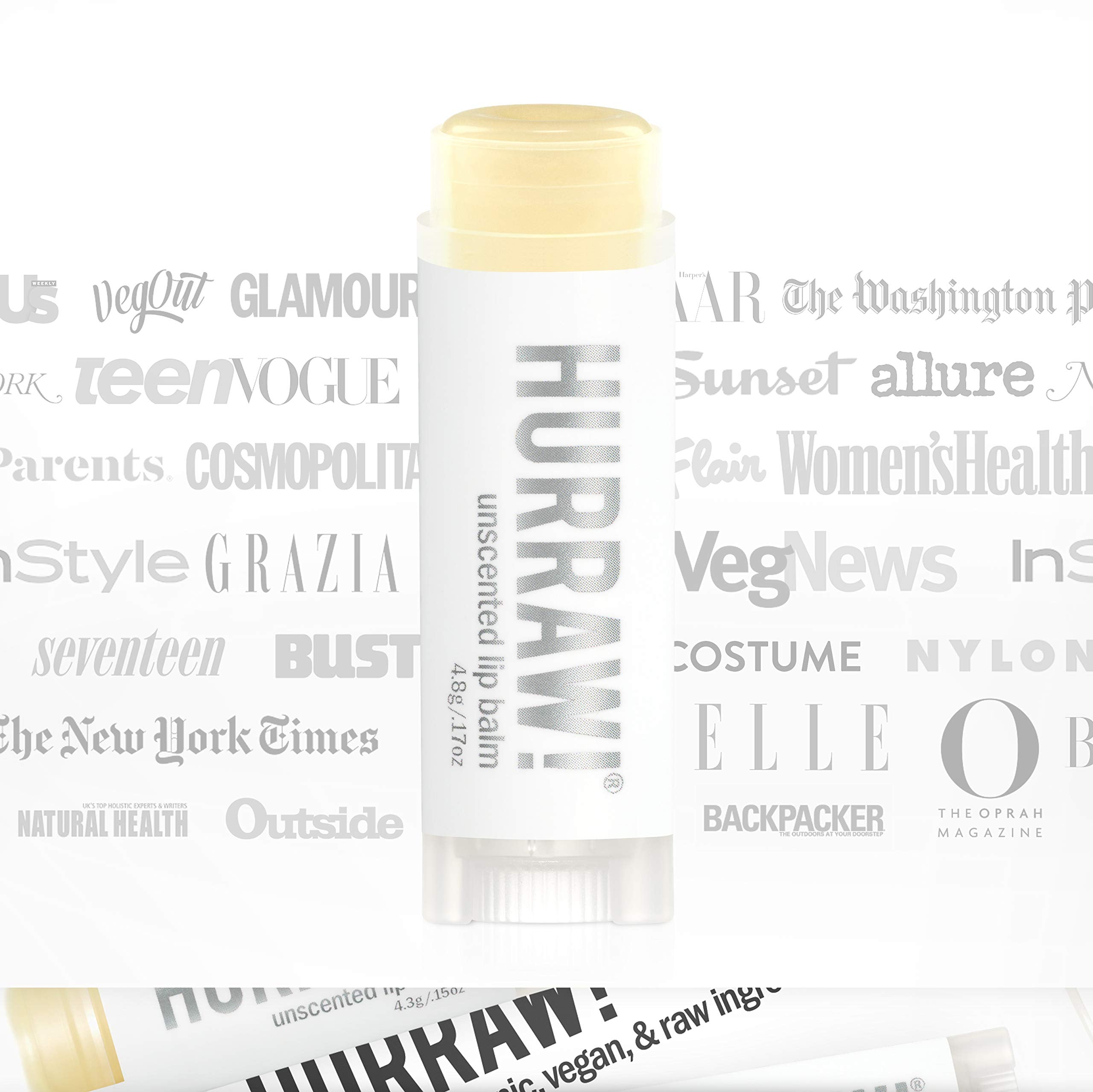 Ingrédients naturels du baume Hurraw Lèvres, sans additifs artificiels