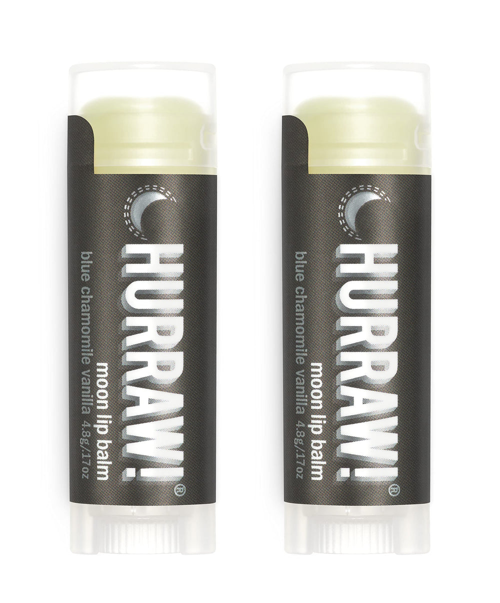 Hurraw! Baume Lèvres Nuit Lunaire emballage blanc, soin hydratant pratique.