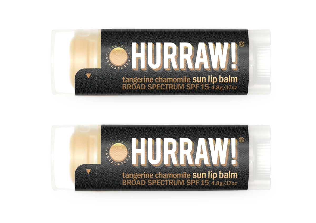 Hurraw! Baume Lèvres Soleil, emballage double pratique pour les voyages.