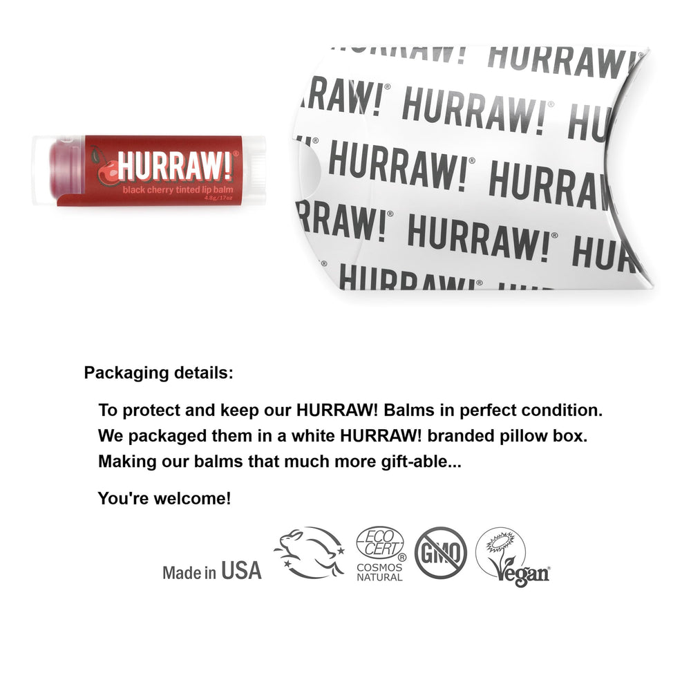 Hurraw! emballage boîte blanche mettant en valeur le produit.