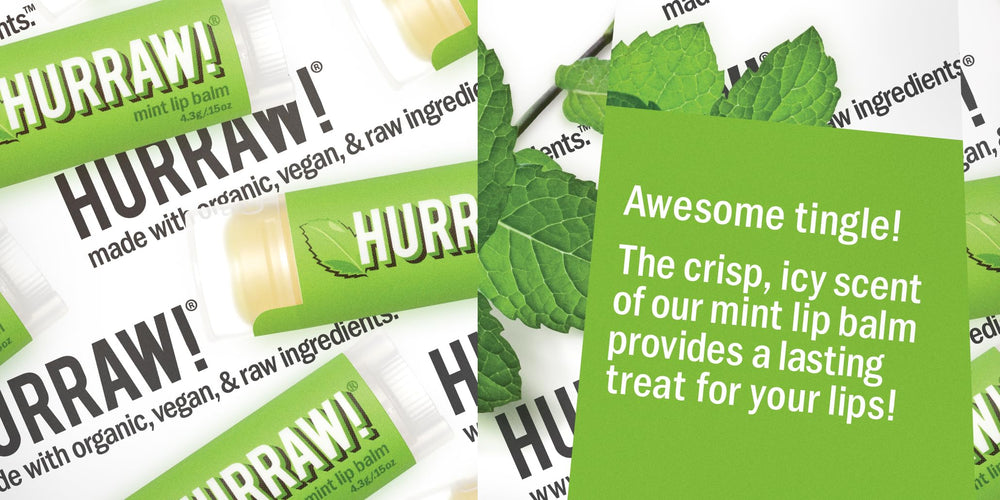 Texture lisse et agréable du baume Hurraw! menthe sur les lèvres.