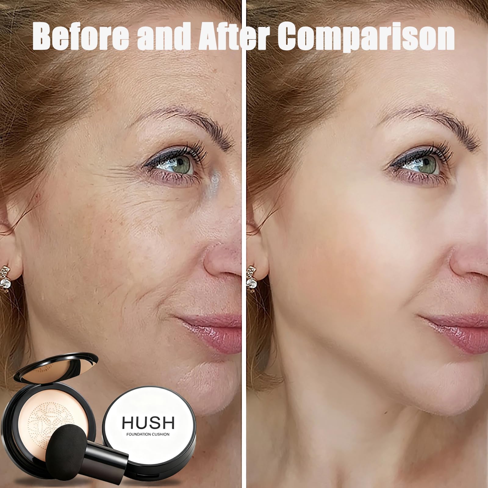 Base hydratante Hush Makeup pour peau mature avec confort.