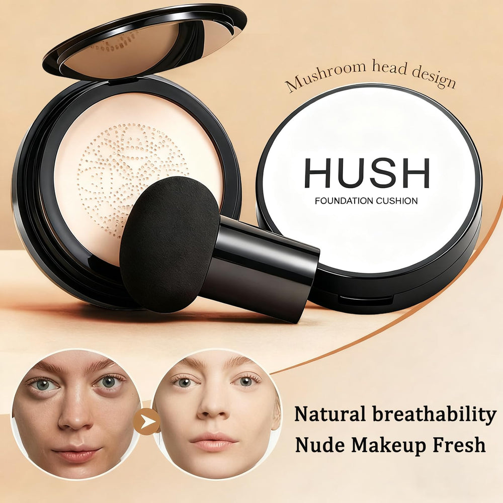 Fond de teint Hyaluronique Hush Makeup offrant hydratation durable.