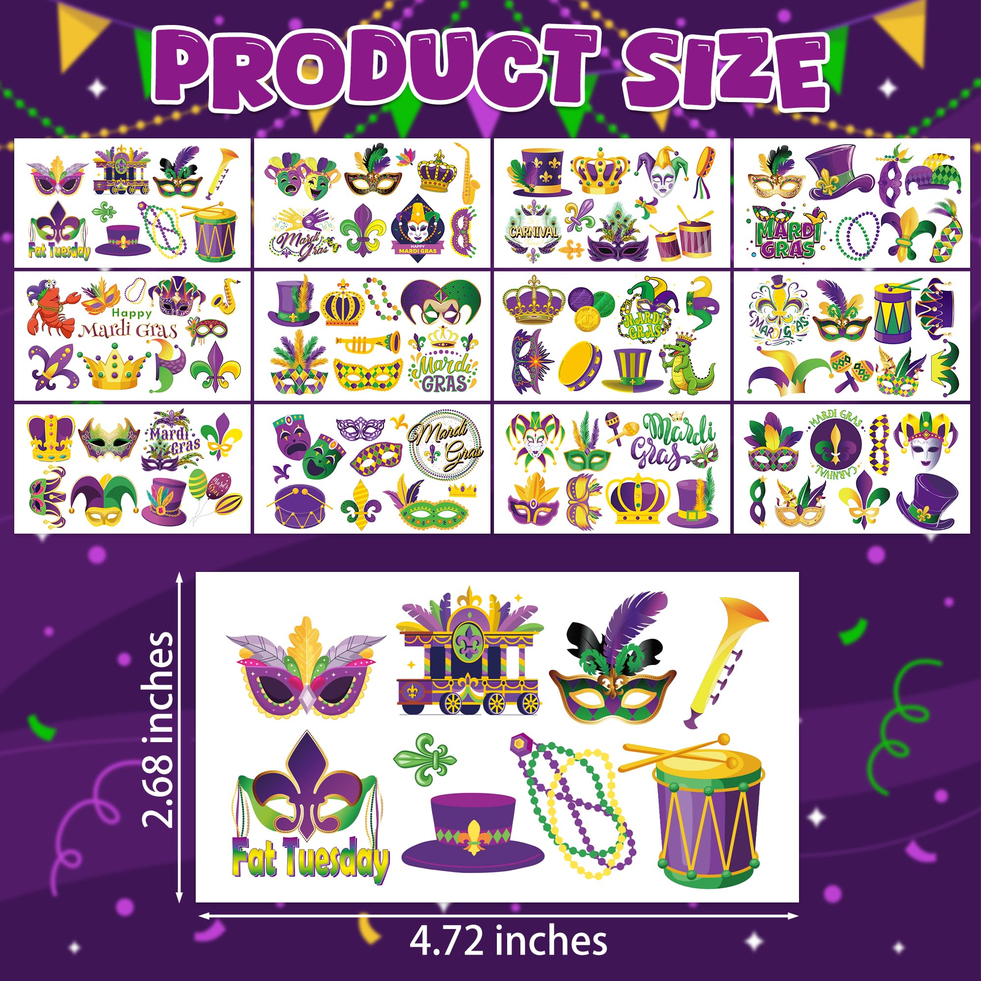 Autocollants carnaval Huskein – masques éclatants pour fêtes et bals.