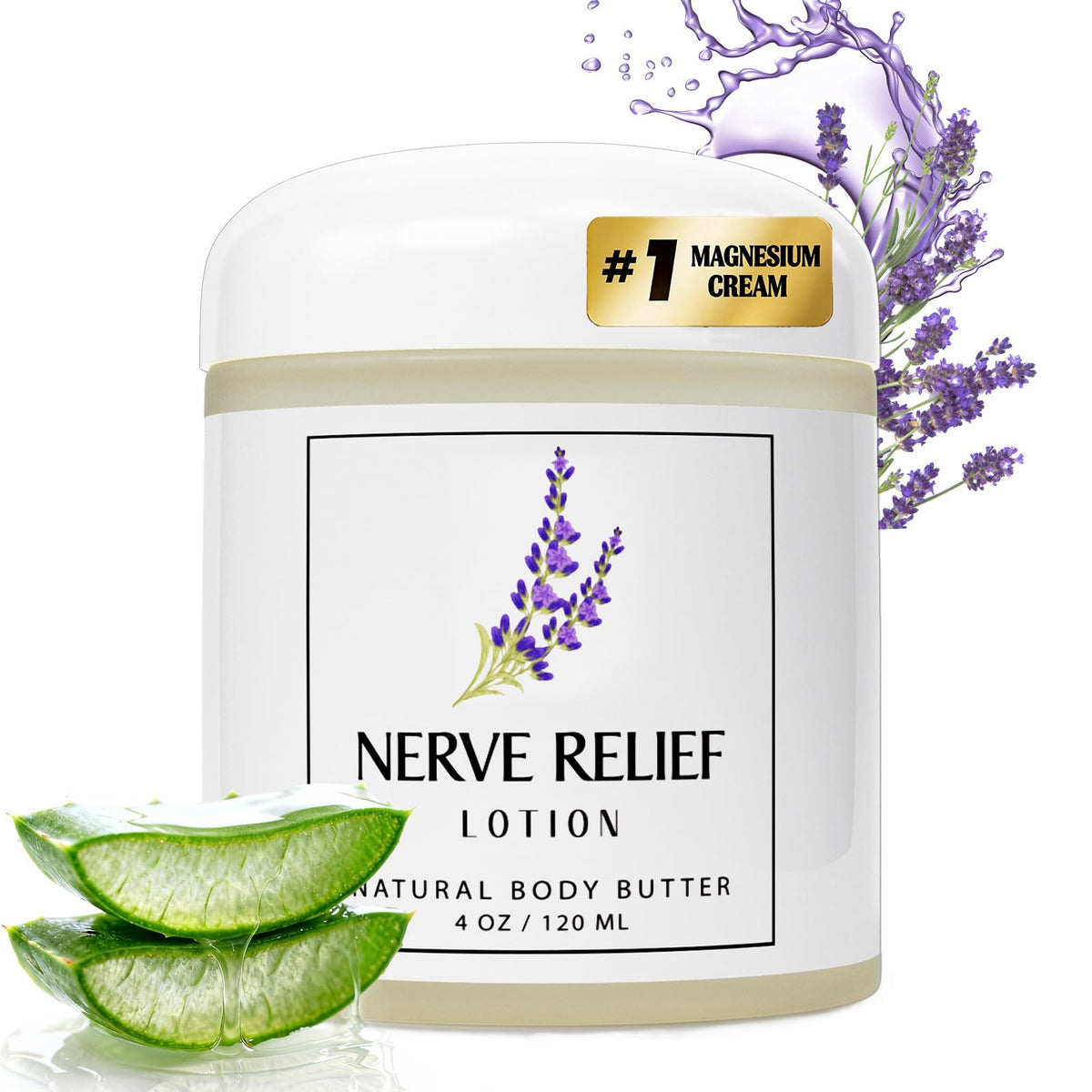 HUSPUR neuropathy cream jar close-up with soothing texture.