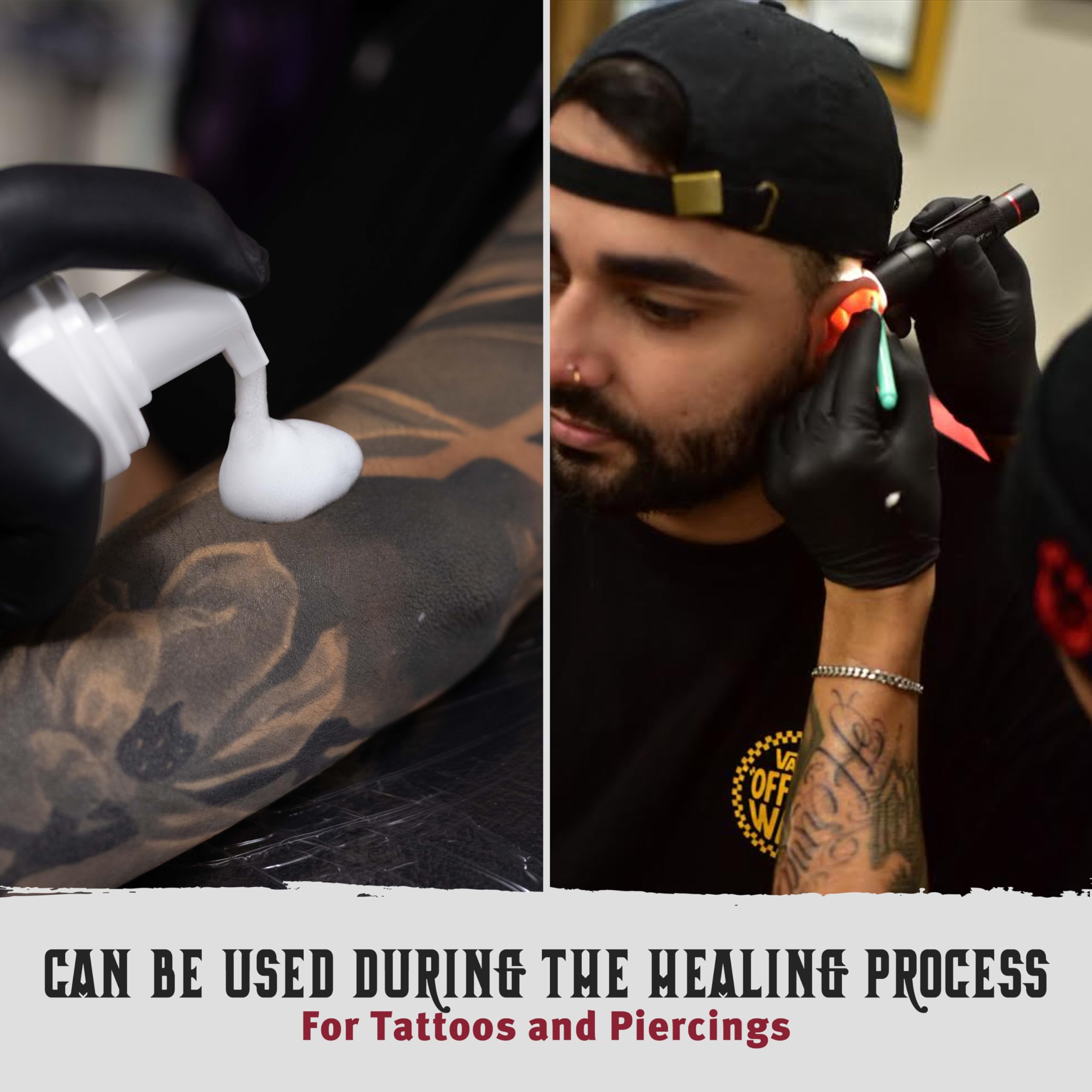 Hustle Bubbles: application sur tatouage frais pour purifier la zone