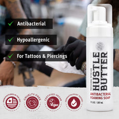 Hustle Bubbles: mousse antibactérienne utilisée dans le cadre du soin tatouage