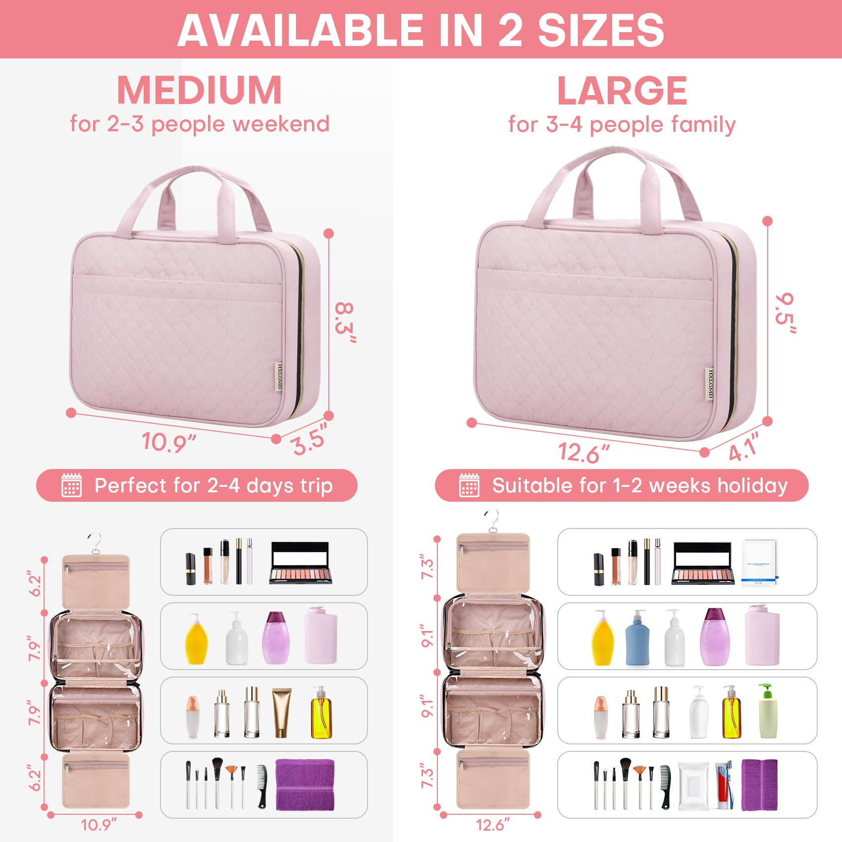 Trousse cosmétique HXLGMD à quatre poches, rangement clair.