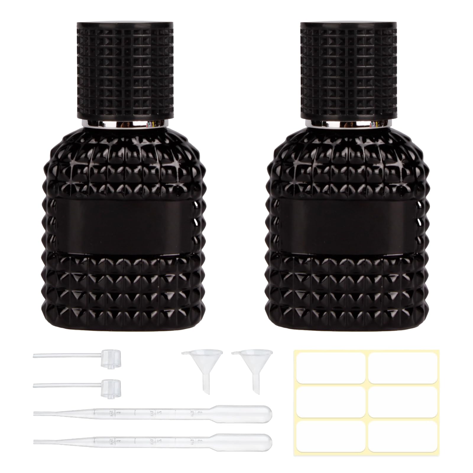 HXRYAGi flacons parfum 30ml vides noir, compacts et portables pour voyager