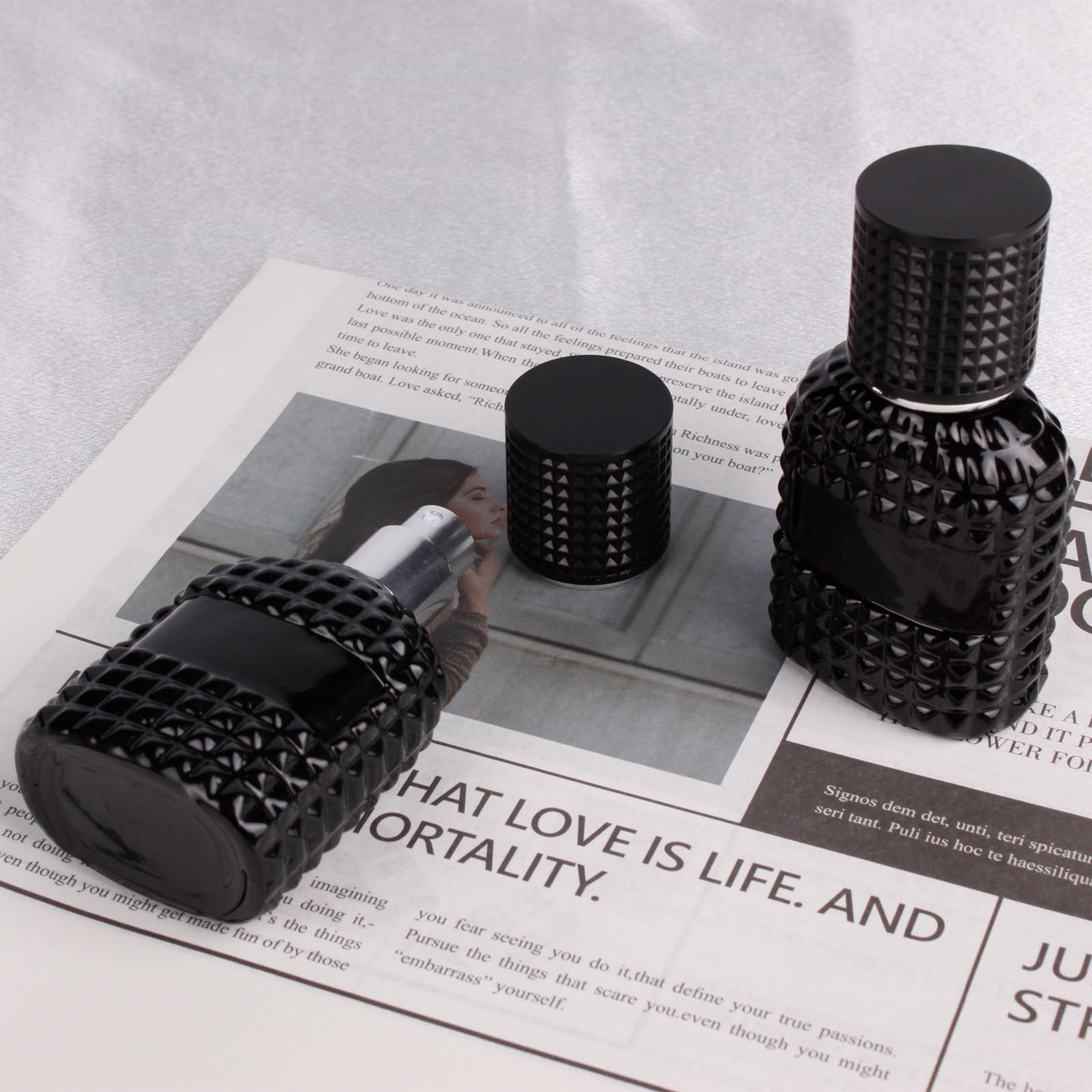 HXRYAGi flacons voyage portables 30ml noir, idéal pour déplacements