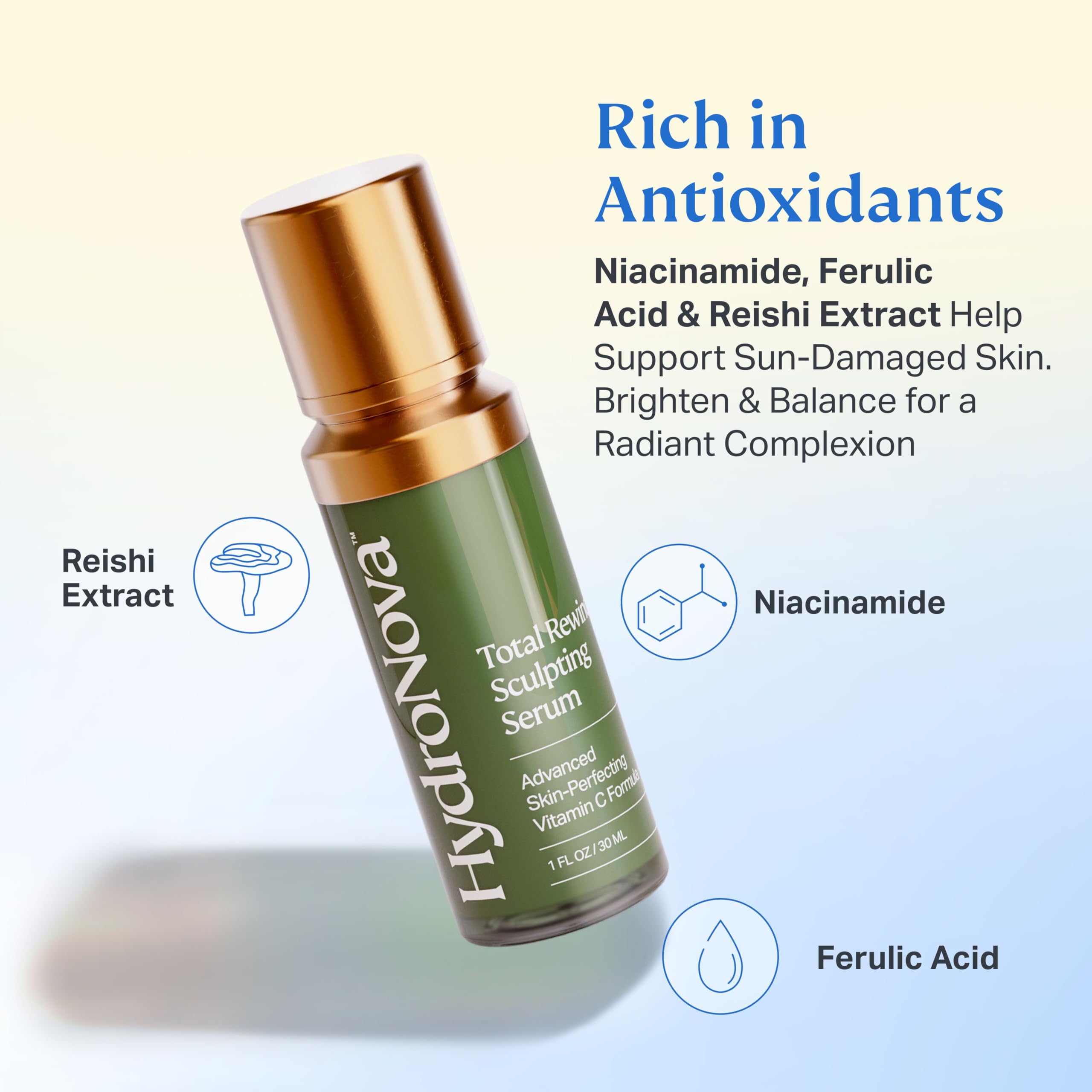 HYDRONOVA Total Rewind Serum – effet-tonifiant-peau, look plus ferme et sculpté.