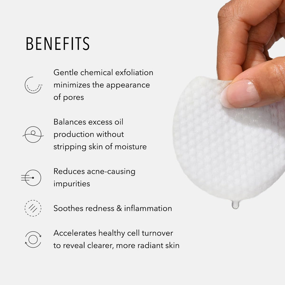 HydroPeptide cotons-tonifiants-exfoliation-douce: exfoliation douce pour une peau plus nette.