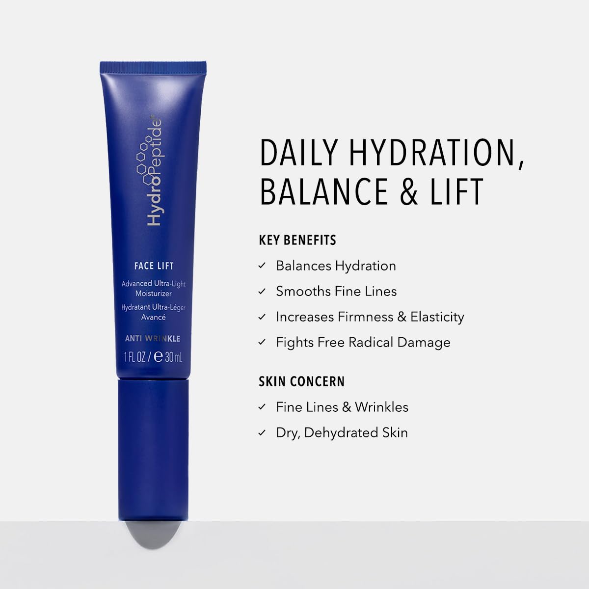 HydroPeptide Face Lift bouteille 30 ml pour une application rapide et ciblée