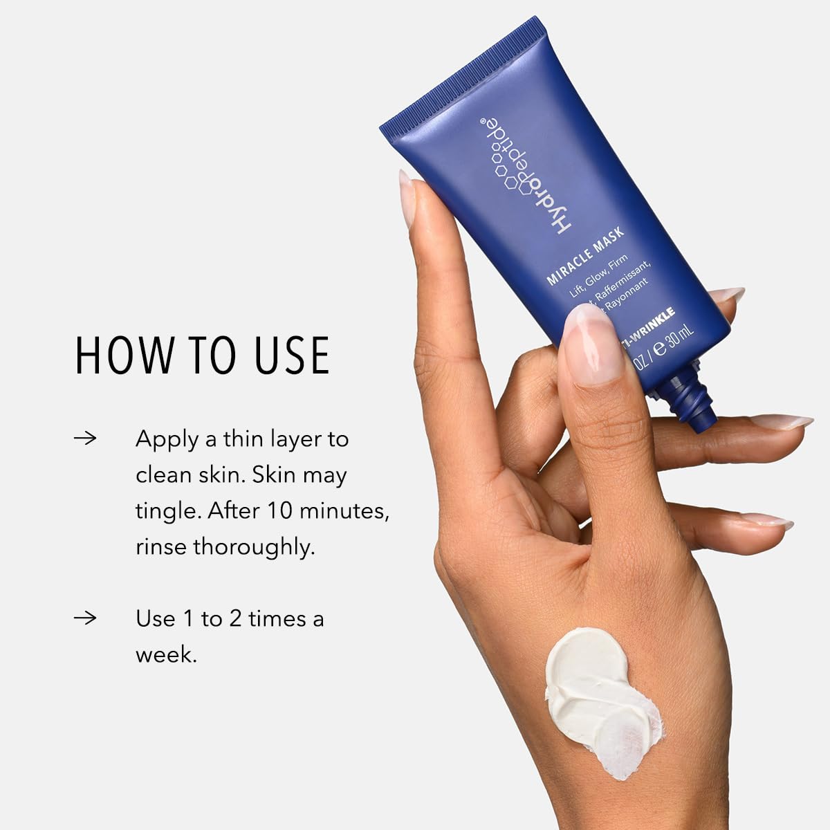 HydroPeptide Masque Miracle — pores affinés et teint plus net après le soin.