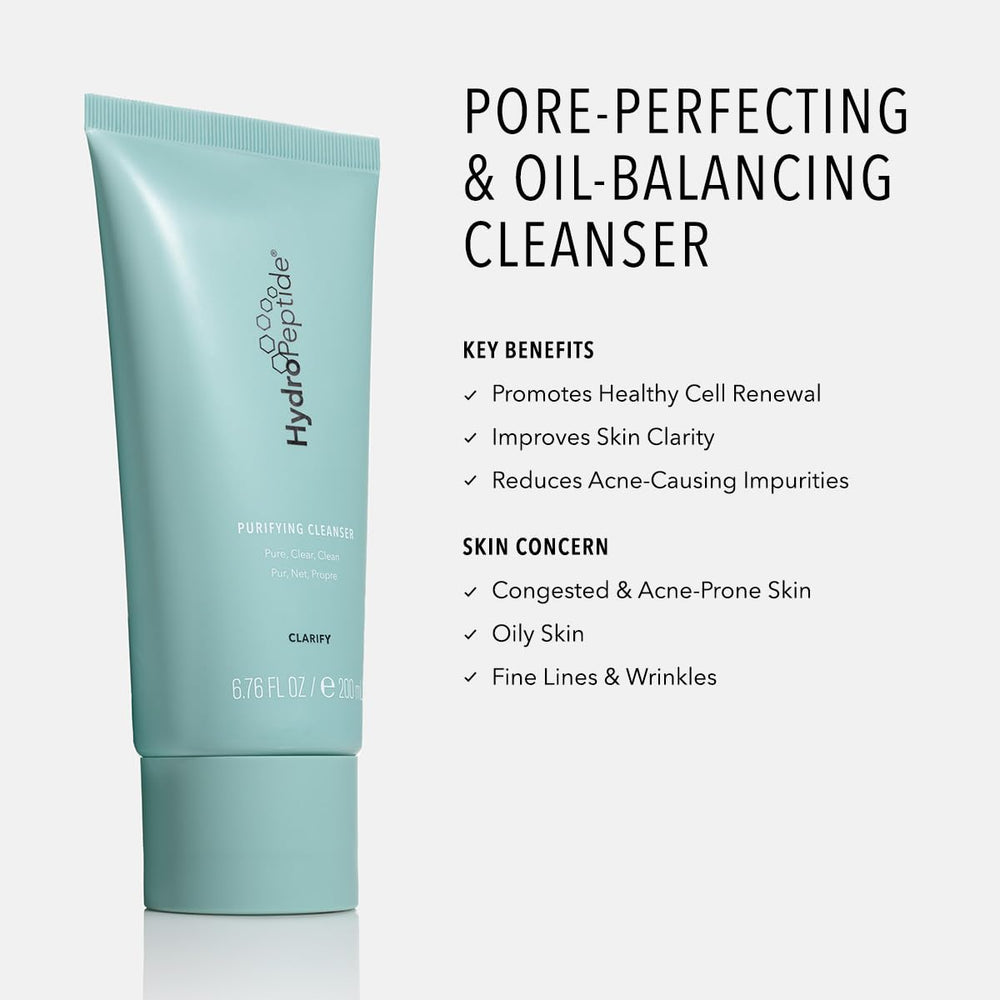 HydroPeptide Nettoyant Purifiant Visage équilibre les huiles pour une peau fraîche durablement.