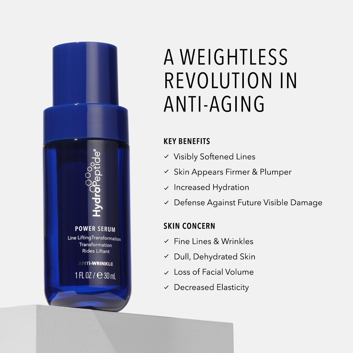 HydroPeptide Power Serum — texture satinée offrant une hydratation légère