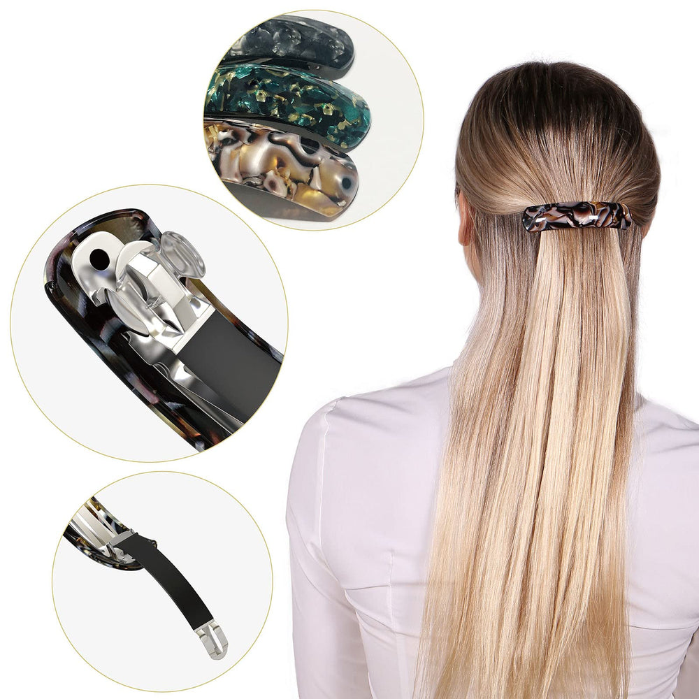 Barrette HYFEEL marron, sans accrocs pour cheveux épais.