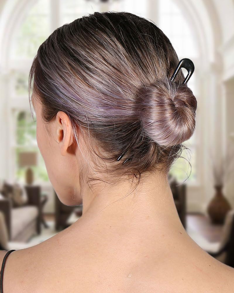 HYFEEL pin-cheveux à forme U, deux dents, fixation fiable pour chignons élégants.