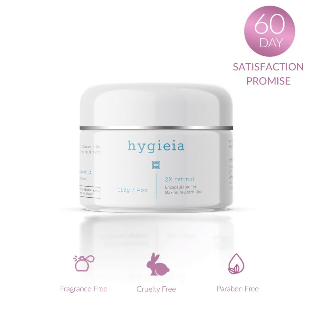 Texture crème Hygieia sur peau pour un fini doux et lisse.