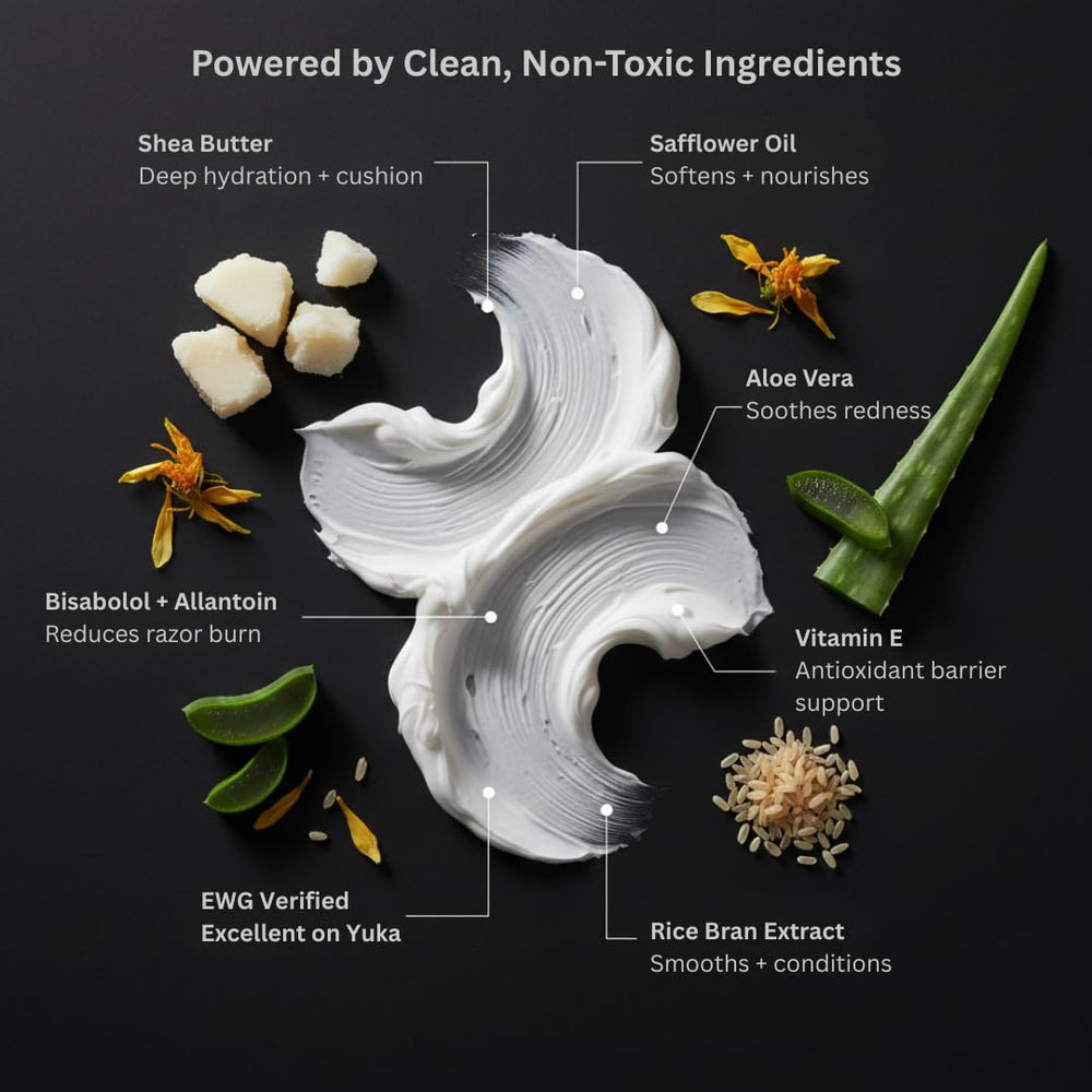 HygieneLab Crème de rasage en bocal de 200 ml, format pratique.
