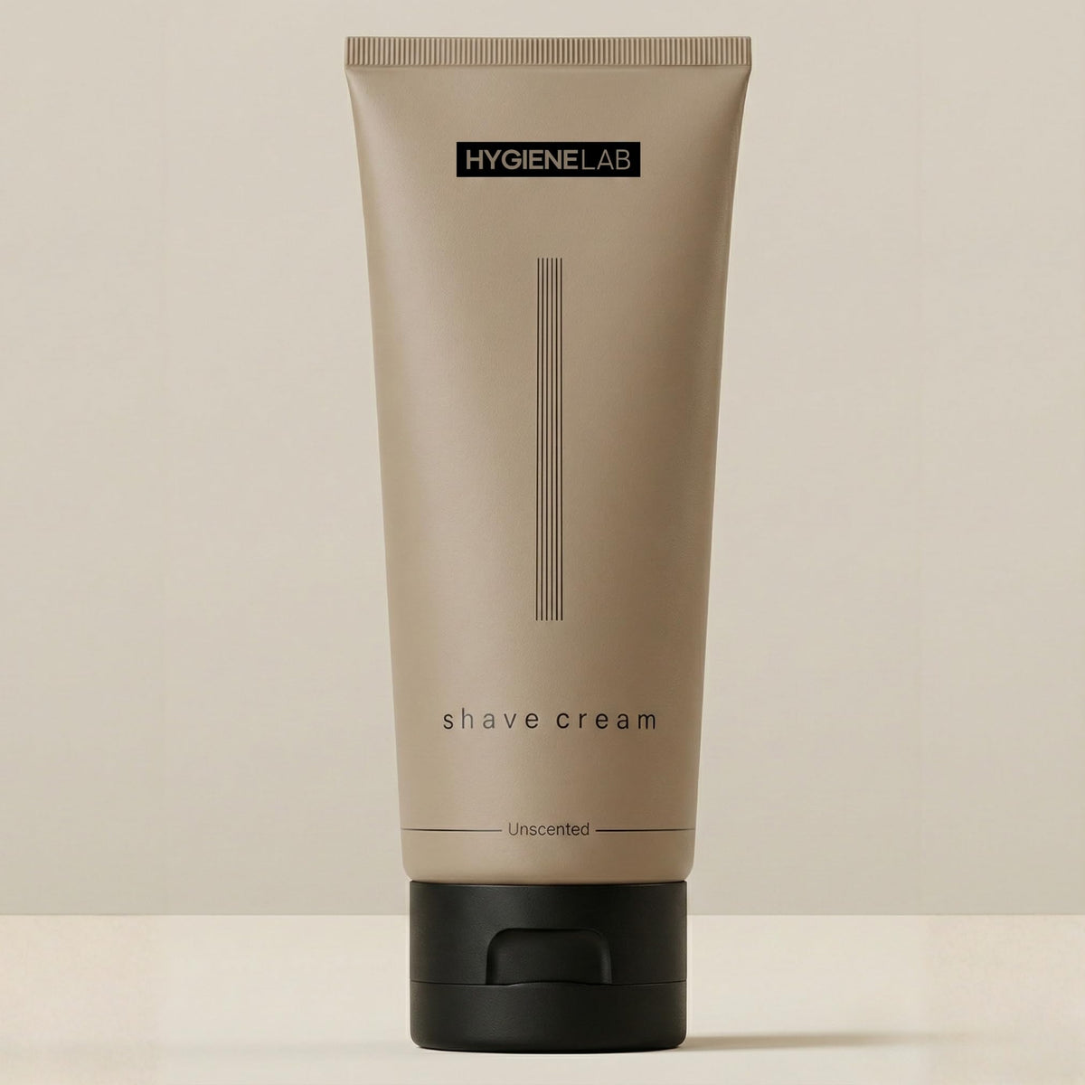 HygieneLab Crème de rasage sans parfum, idéale pour peau sensible.