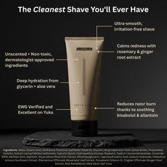 HygieneLab Crème de rasage texture soyeuse pour une glisse douce.
